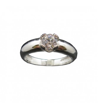R002049 Genuine Sterling Silver Solitaire Ring Solid Hallmarked 925 5.5mm Cubic Zirconia
